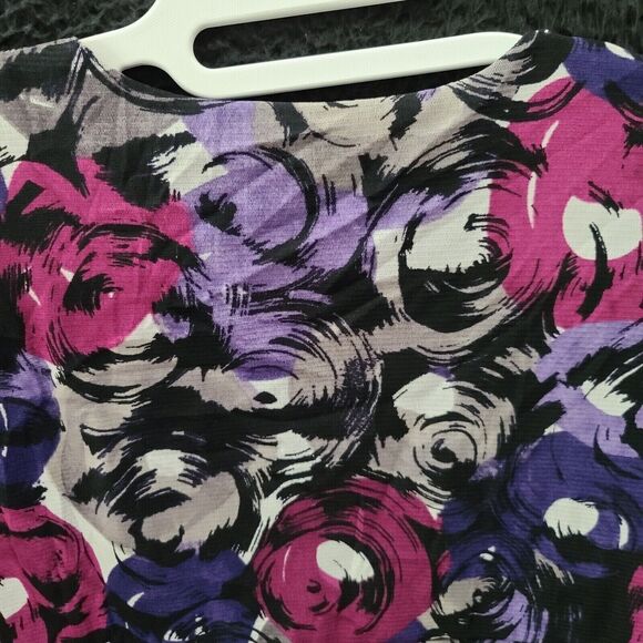 Axcess Womens Top Multi-Color Size Small 100% polyester Cap Sleeve Floral Design - Picture 12 of 12